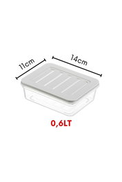 Hermia Juego de 6 Cajas de Almacenamiento Crema 600 ml